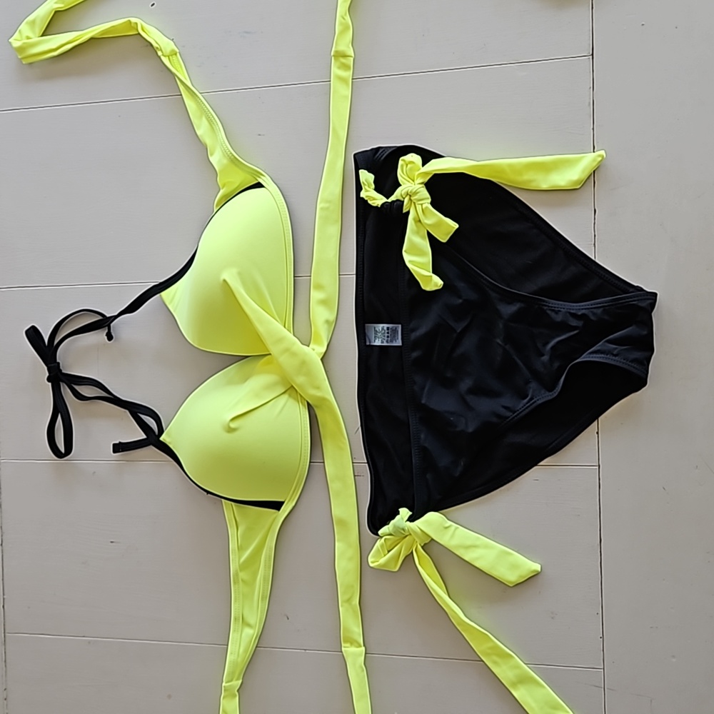 Swim suit 2pc Neon and Black